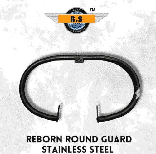 VINTAGE ROUND LEG GUARD FOR NEW CLASSIC REBORN & STANDARD, STAINLESS STEEL RUSTFREE PRODUCT BLACK POWDER COATED.