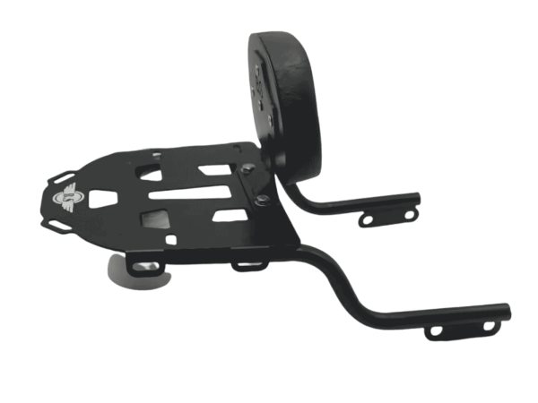 REBORN / STANDARD NEW 2023 BACKREST WITH TOPRACK PLATE IN STAINLESS STEEL BLACK POWDER COATED