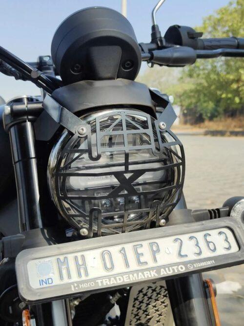 HEADLIGHT GRILL FOR HARLEY DAVIDSON X 440 RUSTFREE , STAINLESS STEEL BLACK POWDER COATED
