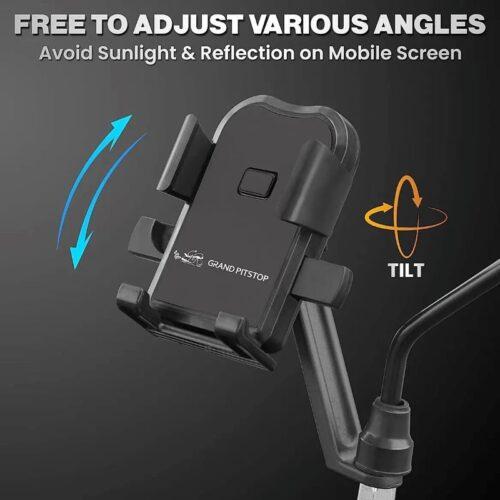 Cool Grip B2 Bike Mirror Mount Mobile Holder - One Click Locking – Black. - Image 2