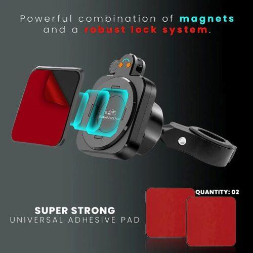 Quick lock Gen-2 with ULTRA MAG-LOCK Technology Handlebar Motorcycle Mobile Holder. - Image 2