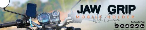Jaw Grip Aluminium Mobile Holder with Charger – Red. - Image 3