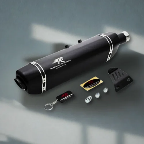 Vertex Black Red Rooster Exhaust For Himalayan 450