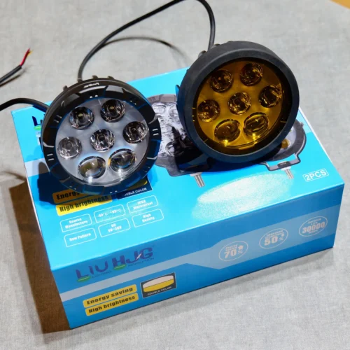 HJG 7 Led Dual Color Yellow/White Waterproof Fog Lights