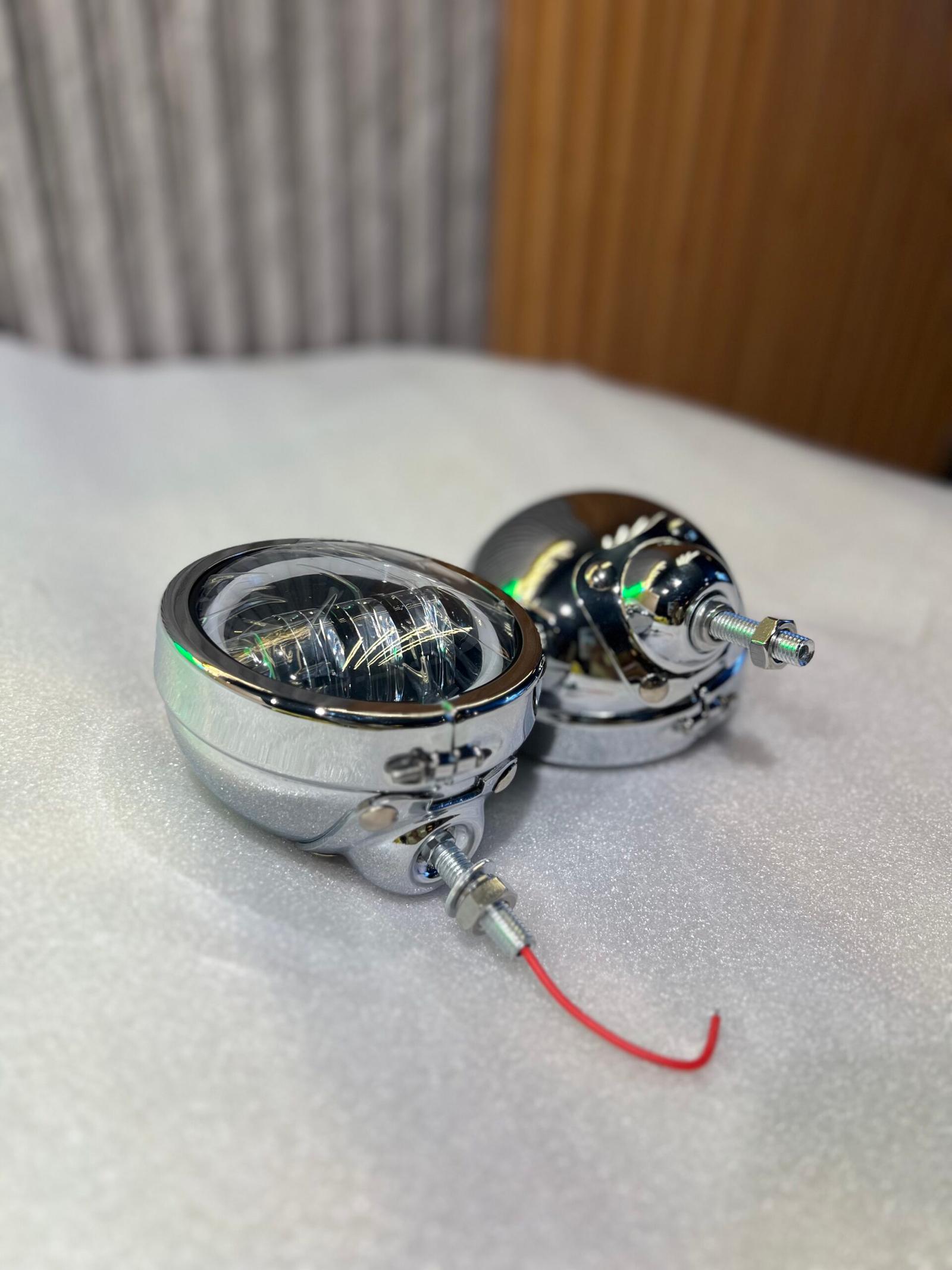 Chrome LED Fog Light with Doom | High Brightness Bike Auxiliary Light - Image 2